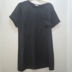 Zara Black Tee Shirt Dress [Size Large] Minimalist Clean Girl Office